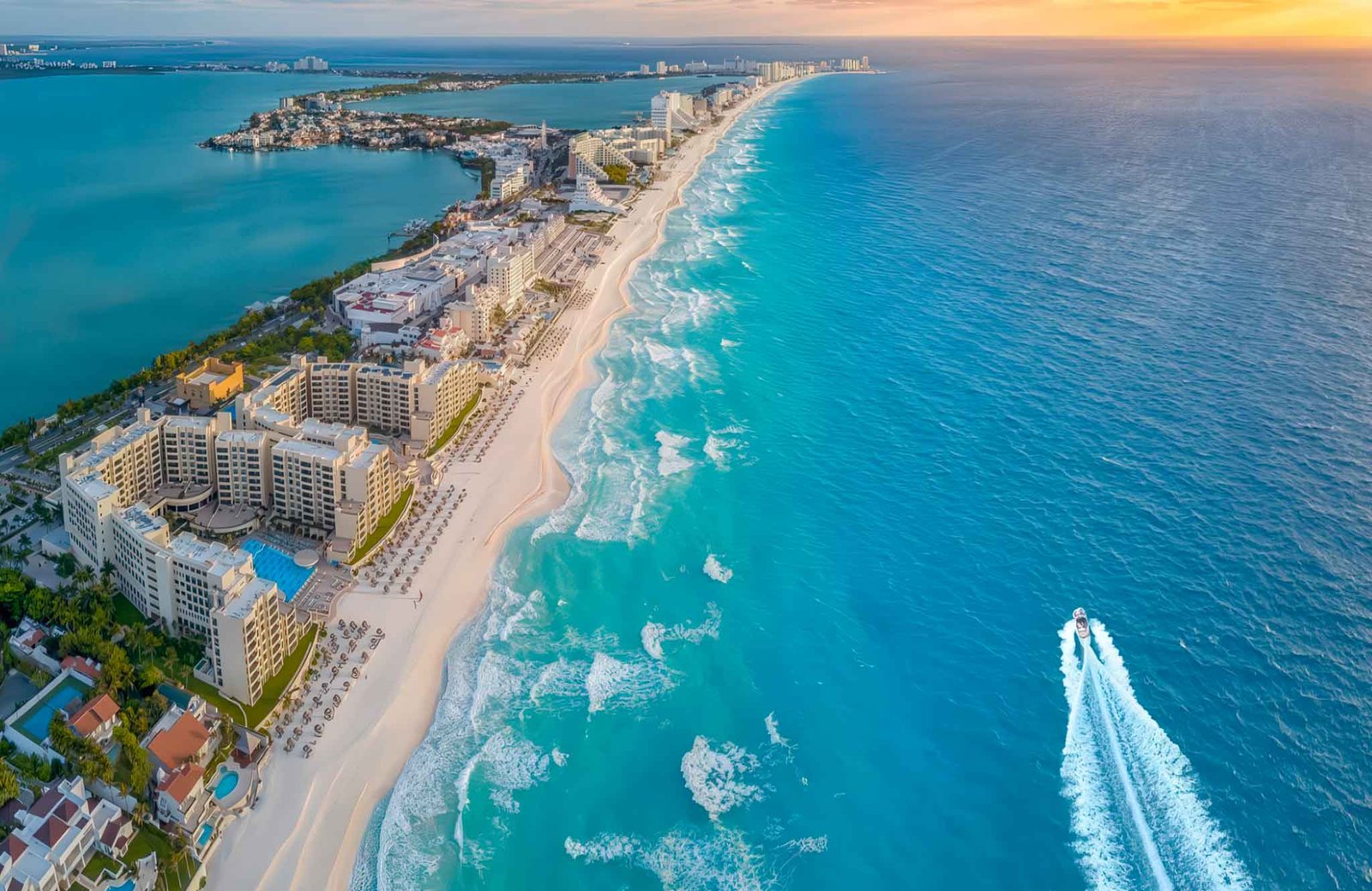 Aerial view of the Riviera Maya, the perfect destination for a Mexico Family Trip.